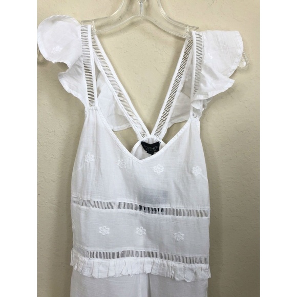 Topshop Women Eyelet Embroidered Lace Romper Sz 4 - Picture 4 of 6
